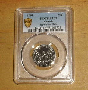 PCGS PL67 - Canada 1999 Quarter 25 Cents Rare September Mule - Picture 1 of 2