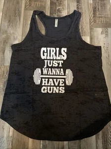 Tough Cookie's Women's Girls Just Wanna Have Guns Yoga Workout Tank Top Size XL - Picture 1 of 7