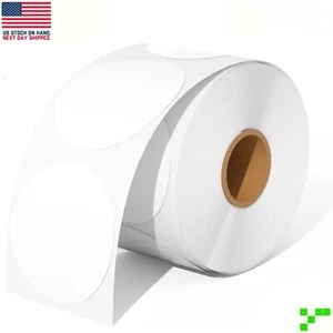 3" Round Direct Thermal Labels Circle Sticker 500/Roll White Self-Adhesive - Picture 1 of 1