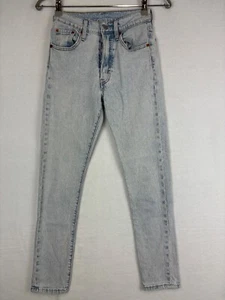 Levi's 501 Womens Size W 24 Light Wash Blue Demin Jeans Straight Leg Button Fly - Picture 1 of 12