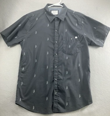 Sovereign Code Los Angeles Men Shirt Small Short Sleeve Button Up Gray Lightning - Image 1 of 4