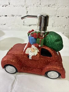 JINGLES & JOY WEISS + ROT GLITZERNDES HARZ WEIHNACHTSMANNAUTO + GESCHENKBOXEN SEIFENSPENDER - Bild 1 von 12