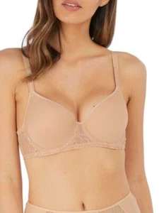 Sostén T-Shirt Con Aros Moldeado Spacer Wacoal Lisse Talla UK 32C Nuevo Beige - Picture 1 of 4