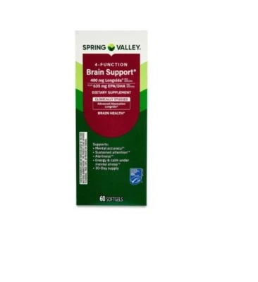 Spring Valley 4-Function Brain Support Dietary Supplement 60 Count - Image 1 of 4
