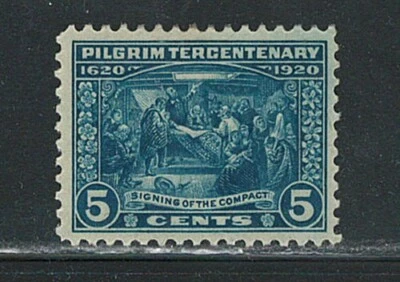 US Mint Pilgrim Tercentenary Issue stamp Scott#550, (MNG) - Image 1 of 2
