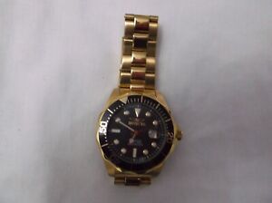 Gents Invicta 14356 18ct Gold Ion-Plated Pro Diver Quartz Watch - 200m Cased
