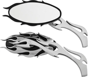 HARDDRIVE 2009-2017 XL883N Iron 883 Harley Davidson MIRRORS FLAME W/FLAME STEM B - Picture 1 of 1