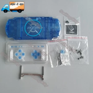 Para Sony PSP 3000 PSP3000 Carcasa Completa Portátil Estuche Cubierta Juegos Azul Transparente - Imagen 1 de 6