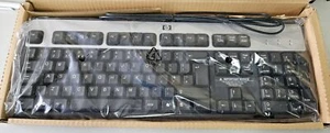 HP PS/2 Keyboard Black/Silver 107 Keys ( KB-0316 434820-031 435302-031 ) NEW - Picture 1 of 3