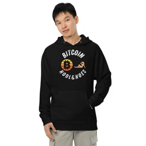 Bitcoin Hodl and Hoes Funny Men's Hoodie, funny bitcoin gift for men - Picture 1 of 3