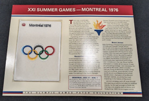 XXI OLYMPIC SUMMER GAMES MONTREAL 1976 COLLECTIBLE PATCH AND INFO CARD OLYMPICS