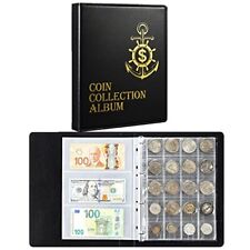 Álbum de libros de colección de monedas y monedas incluye 130 bolsillos colección de monedas B...