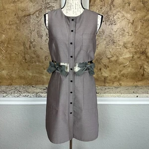 3.1 Phillip Lim Sheath Dress Women 6 Button Front Bow Belt Chic Cutout Taupe - Picture 1 of 11
