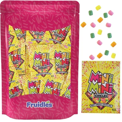 Fruidles Mixed Fruit Flavors Mini Chiclets Gum, Square Chicle Gum Tabs, Crunchy - Image 1 of 4