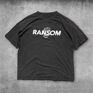 Ransom Spellout Grill Faded Black T-Shirt Mens 2XL Streetwear Grunge Y2K - Picture 1 of 2