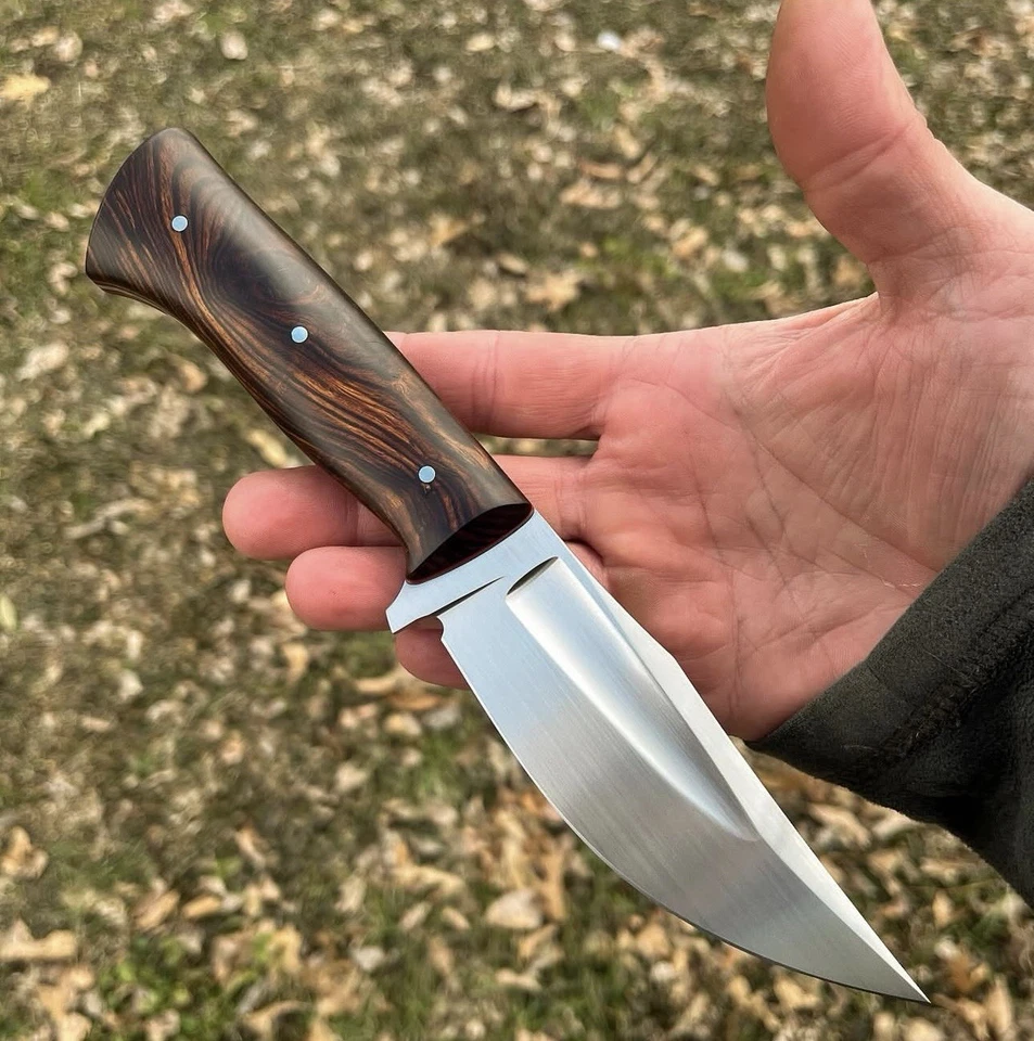 AB CUTLERY CUSTOM HANDMADE STAINLESS STEEL HUNTING KNIFE HANDLE MADE BY WOOD - Image 1 of 1