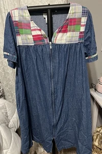 Anthony Richards 100% Cotton Zip Front House Dress Size 1X - Picture 1 of 5