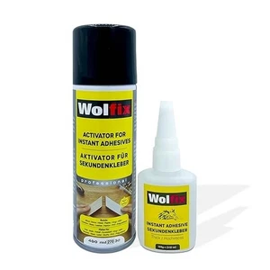 Wolfix Sekundenkleber Extra Stark 100g mit Aktivator Sprühkleber 400ml Spray - Bild 1 von 7