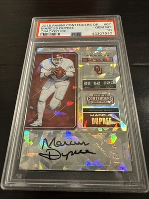 MARCUS DUPREE 2018 CONTENDERS TICKET AUTO CRACKED ICE /23 PSA 10 - Image 1 of 2