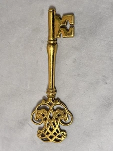 Vintage VIRGINIA METALCRAFTERS verzierter Messing SKELETT SCHLÜSSEL, Williamsburg - Bild 1 von 8
