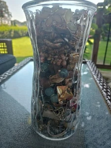 Extra Large Mystery Jewelry Jar. Some Great Pieces & Some Sterling - Picture 1 of 5