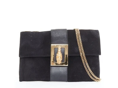 GUCCI Tom Ford Vintage Limited Negro Gamuza Oro Cabeza de Dragón Cadena Bolso de Hombro Foto 1 de 4