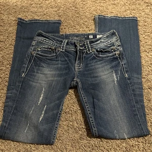 Miss Me Blue Jeans Mid Rise Boot Cut Leg Damen Gr. 27 (27x31) Jeanshose - Bild 1 von 8