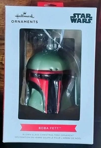 2023 Hallmark Star Wars BOBA FETT ORNAMENT Weihnachten mundgeblasen GLAS Disney Neu im Karton RAR - Bild 1 von 4