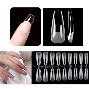 120Pcs Coffin Tips Clear Cover Nail Art Women Fashion Artificial Oval Nail Care