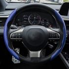 Universal Standard Size 15 Inch Carbon Fiber Blue Car Steering Wheel Cover