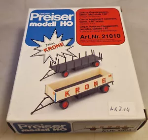Preiser 21010 Bausatz Zirkus Circus Krone 2 Gerätewagen H0-1:87, Neu in OVP - Bild 1 von 5