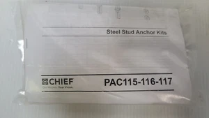 CHIEF PAC116 STEEL STUD ANCHOR KIT - SEALED - NEW - Picture 1 of 1