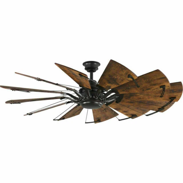 Progress Lighting P250000-129 60 inch Distressed Walnut Coastal Windmill Ceiling Fan