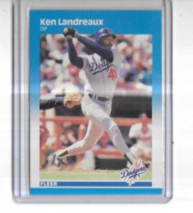 1987 Fleer #444 Ken Landreaux Los Angeles Dodgers - Picture 1 of 2