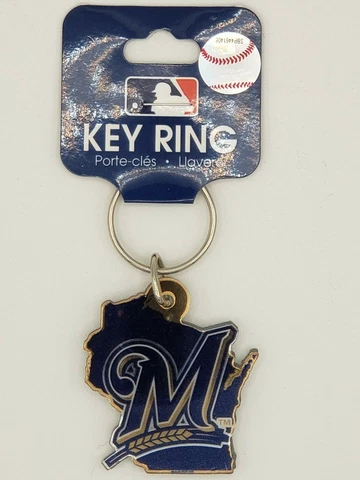 Wincraft MLB Milwaukee Brewers State Shaped Acrylic Keychain Delivery 2-4 Days Cover