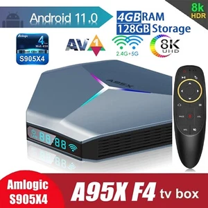 A95X F4 Smart TV Box 4GB+128GB 4K UHD Android 11.0 Media Player -RGB not working - Picture 1 of 8