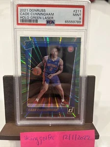 Cade Cunningham 2021-22 Donruss Rated Rookie Green Holo Laser RC #211 PSA 9 - Picture 1 of 2