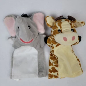 Melissa & Doug Giraffe And Elephant 9" Puppet Lot of 2 - Picture 1 of 9