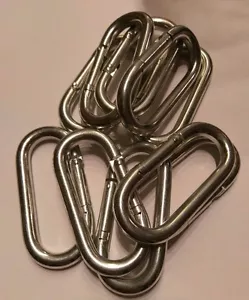 Lot of 12 Oval Spring Snap Link 3/8" Steel-Zinc Plated Hook Carabiner 4" x 2" - Picture 1 of 1