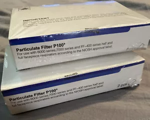 NEW 2 Packs - 4 Total Pieces - P100 PARTICULATE FILTERS 7093 P-100 EXP 2/25 - Picture 1 of 12