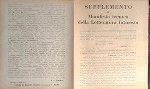 Supplemento al Manifesto tecnico della Letteratura futurista 1912 - Picture 1 of 2