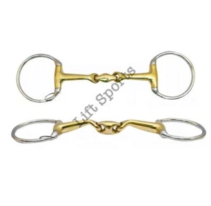 EGGBUTT Horse Verbindend Bit Snafflle Double Jointed With German Silver & Steel - Picture 1 of 2