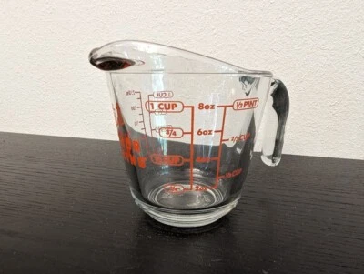 Anchor Hocking Glass 8 oz (1cup) Measuring Cup USA Microwave Safe - Image 1 of 4