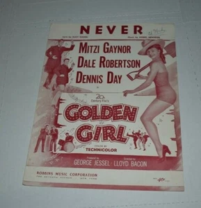 1951 Never Vintage sheet music Mitzi Gaynor golden girl  - Bild 1 von 4
