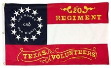 20th Regiment Texas Volunteers Drapeau 3x5 coton cousu