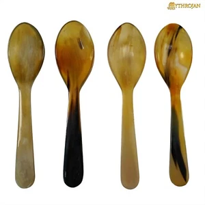 Medieval Genuine Horn Spoon Handcrafted For Viking Events Cosplay 4 Pcs 6.5 Inch - Imagen 1 de 17