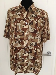 Vintage 100% Pure Silk Women Jazzed Up Camouflage Pattern IT 46/ Uk 14 Brand New - Picture 1 of 5