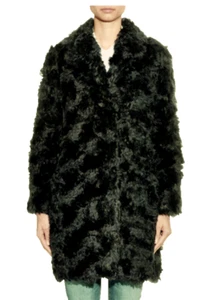 MAX MARA `S Bessy Mantel lockig Mohair Baumwolle Teddybär Fell olivgrün IT46 US 12 - Bild 1 von 12