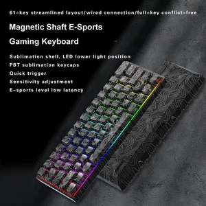 Przewodowa klawiatura mechaniczna 61 klawiszy Hot-Swap Gaming Keyboard do PC Laptop KHEZ - Zdjęcie 1 z 14