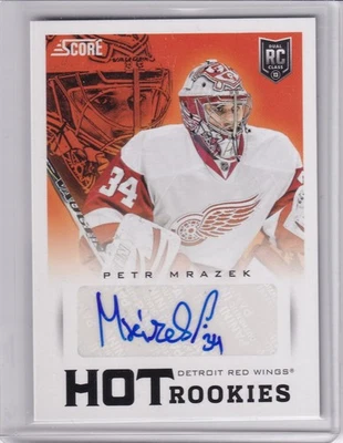 2013-14 Panini Score Hot Rookies Petr Mrazek #627 Rookie Auto RC Red Wings NHL - Image 1 of 2